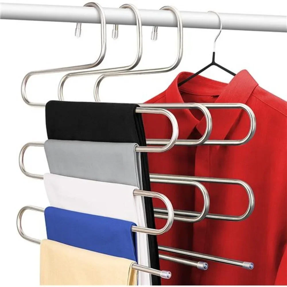 3-Pieces S-Type Stainless Steel Clothes Pants Hangers